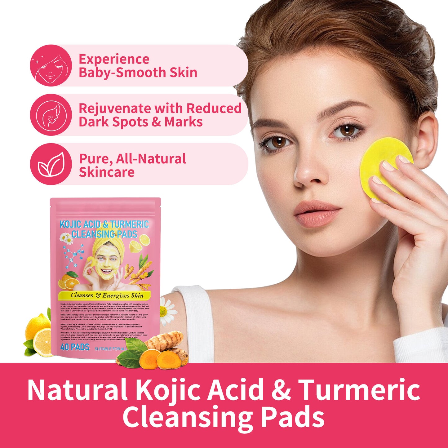 Lovura Co. Turmeric & Kojic Cleansing Pads